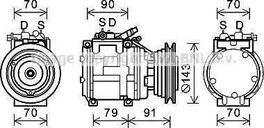 Ava Quality Cooling TOK686 - Компрессор кондиционера autospares.lv