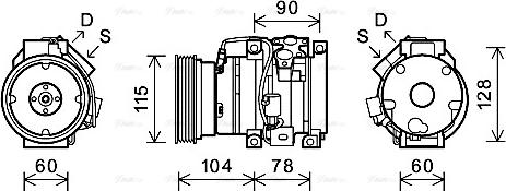 Ava Quality Cooling TOK634 - Компрессор кондиционера autospares.lv