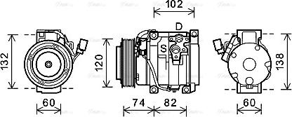 Ava Quality Cooling TOK636 - Компрессор кондиционера autospares.lv