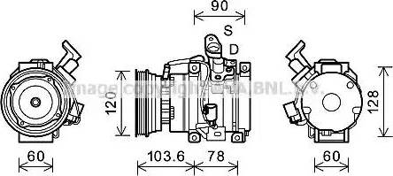 Ava Quality Cooling TOK631 - Компрессор кондиционера autospares.lv