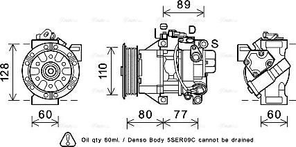 Ava Quality Cooling TOK626 - Компрессор кондиционера autospares.lv