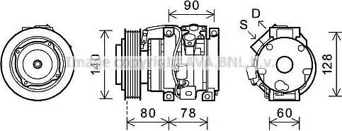 Ava Quality Cooling TOK620 - Компрессор кондиционера autospares.lv