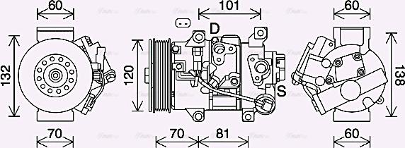 Ava Quality Cooling TOK744 - Компрессор кондиционера autospares.lv