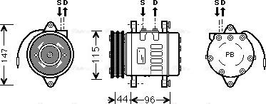 Ava Quality Cooling UVAK069 - Компрессор кондиционера autospares.lv