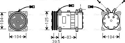 Ava Quality Cooling UVAK075 - Компрессор кондиционера autospares.lv