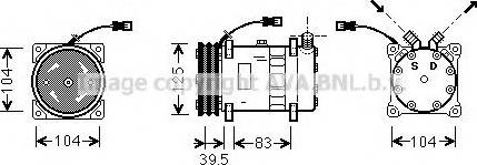 Ava Quality Cooling UVK075 - Компрессор кондиционера autospares.lv