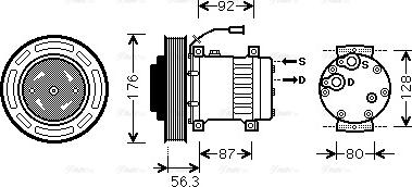 Ava Quality Cooling VLAK053 - Компрессор кондиционера autospares.lv