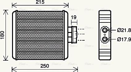 Ava Quality Cooling VN6196 - Теплообменник, отопление салона autospares.lv