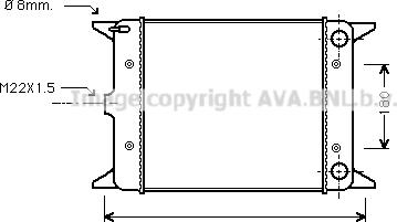 Ava Quality Cooling VN2003 - Радиатор, охлаждение двигателя autospares.lv