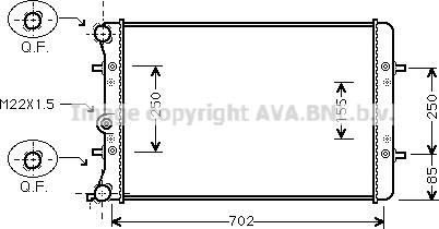 Ava Quality Cooling VN2217 - Радиатор, охлаждение двигателя autospares.lv