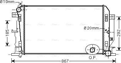 Ava Quality Cooling VN2282 - Радиатор, охлаждение двигателя autospares.lv