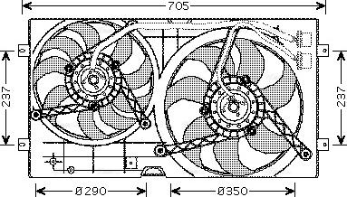 Ava Quality Cooling VN7503 - Вентилятор, охлаждение двигателя autospares.lv