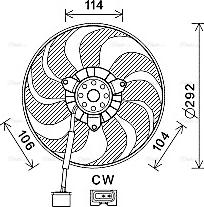 Ava Quality Cooling VN7539 - Вентилятор, охлаждение двигателя autospares.lv