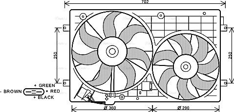 Ava Quality Cooling VN7528 - Вентилятор, охлаждение двигателя autospares.lv