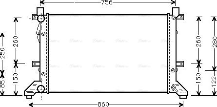 Ava Quality Cooling VNA2155 - Радиатор, охлаждение двигателя autospares.lv