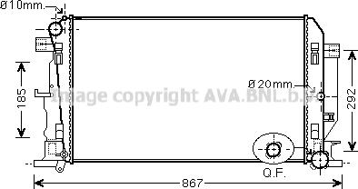 Ava Quality Cooling VNA2282 - Радиатор, охлаждение двигателя autospares.lv