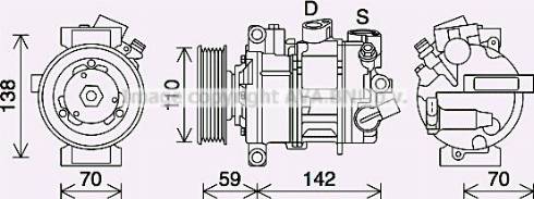 Ava Quality Cooling VWK401 - Компрессор кондиционера autospares.lv