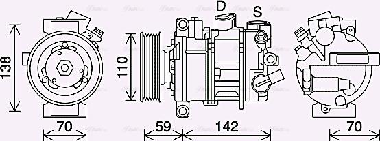 Ava Quality Cooling VNK401 - Компрессор кондиционера autospares.lv