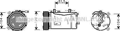 Ava Quality Cooling VNK164 - Компрессор кондиционера autospares.lv