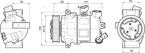 Ava Quality Cooling VNAK341 - Компрессор кондиционера autospares.lv