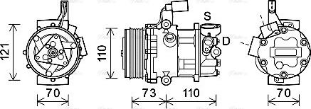 Ava Quality Cooling VNAK375 - Компрессор кондиционера autospares.lv