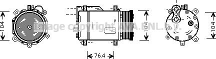 Ava Quality Cooling VNK170 - Компрессор кондиционера autospares.lv