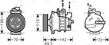 Ava Quality Cooling VNK318 - Компрессор кондиционера autospares.lv