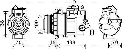 Ava Quality Cooling VNK384 - Компрессор кондиционера autospares.lv