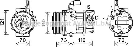 Ava Quality Cooling VNK375 - Компрессор кондиционера autospares.lv