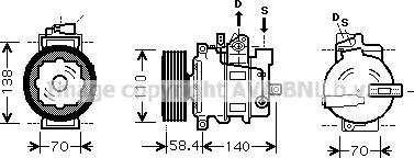 Ava Quality Cooling VNK265 - Компрессор кондиционера autospares.lv