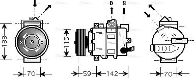 Ava Quality Cooling VNK284 - Компрессор кондиционера autospares.lv