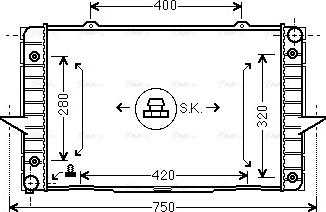 Ava Quality Cooling VO 2093 - Радиатор, охлаждение двигателя autospares.lv