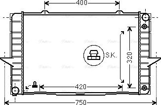 Ava Quality Cooling VO 2092 - Радиатор, охлаждение двигателя autospares.lv