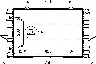 Ava Quality Cooling VO 2064 - Радиатор, охлаждение двигателя autospares.lv