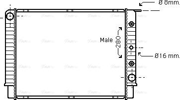 Ava Quality Cooling VO 2062 - Радиатор, охлаждение двигателя autospares.lv