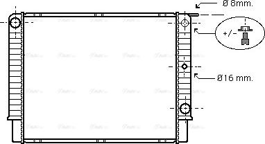 Ava Quality Cooling VO 2087 - Радиатор, охлаждение двигателя autospares.lv