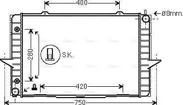 Ava Quality Cooling VO 2118 - Радиатор, охлаждение двигателя autospares.lv