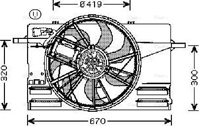 Ava Quality Cooling VO 7508 - Вентилятор, охлаждение двигателя autospares.lv