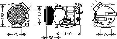 Ava Quality Cooling VOAK144 - Компрессор кондиционера autospares.lv