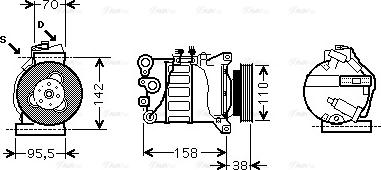 Ava Quality Cooling VOAK143 - Компрессор кондиционера autospares.lv