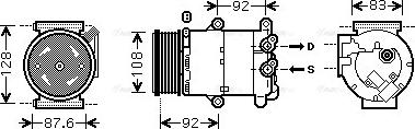 Ava Quality Cooling VOAK184 - Компрессор кондиционера autospares.lv