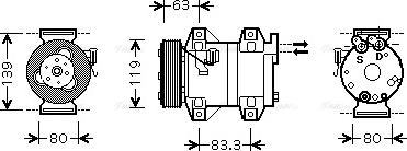 Ava Quality Cooling VO K121 - Компрессор кондиционера autospares.lv