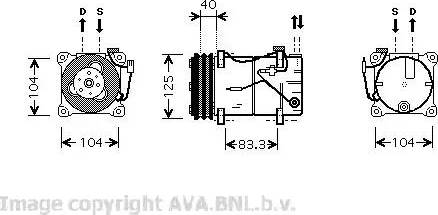 Ava Quality Cooling VO K119 - Компрессор кондиционера autospares.lv