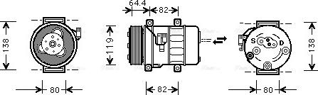 Ava Quality Cooling VO K113 - Компрессор кондиционера autospares.lv