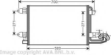 Ava Quality Cooling VW 5209 - Конденсатор кондиционера autospares.lv