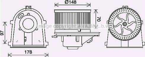 Ava Quality Cooling VW8408 - Электродвигатель, вентиляция салона autospares.lv