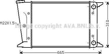 Ava Quality Cooling VW 2044 - Радиатор, охлаждение двигателя autospares.lv