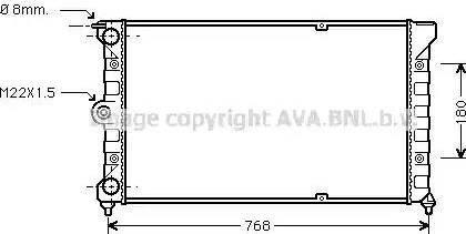 Ava Quality Cooling VW 2037 - Радиатор, охлаждение двигателя autospares.lv