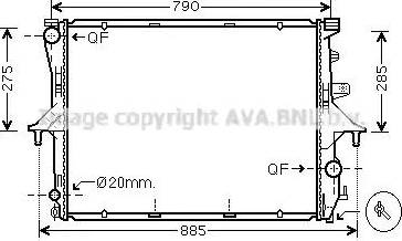 Ava Quality Cooling VW 2199 - Радиатор, охлаждение двигателя autospares.lv