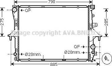 Ava Quality Cooling VW 2198 - Радиатор, охлаждение двигателя autospares.lv